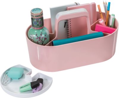 Toolbox HAN Loft, tragbar, mit 4 Fächern, herausnehmbare Ablageschale, B 330 x T 179 x H 175 mm, Kunststoff, flamingo rosa