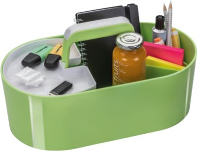 Toolbox HAN Loft, tragbar, mit 4 Fächern, herausnehmbare Ablageschale, B 330 x T 179 x H 175 mm, Kunststoff, limonengrün