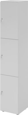 Topas Line lockerkast, 6 dossierhoogtes, 3 vakken, cilinderslot, B 400 x D 420 x H 2156 mm, grijs/grijs