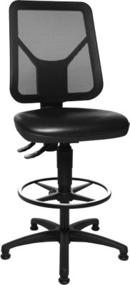 Topstar Arbeitsdrehstuhl TEC 80 mit Gleiter und Fussring, schwarz