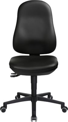 TOPSTAR Bürostuhl POINT 70, Hartbodenrollen, Höhen- und neigungsverstellbar, Permanentkontakt, Lendenwirbelunterstützung, Kunstleder, schwarz