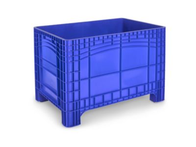 Transport-und Stapelbehälter Noah, ohne Deckel, Boden & Wände geschlossen, Volumen 535 l, Traglast bis 300 kg, 4 Füße, L 800 x B 1200 x H 800 mm, lebensmittelechtes Polyethylen, blau