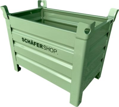 Transport- und Stapelbehälter Schäfer Shop Select, B 800 x T 500 x H 600 mm, resedagrün RAL 6011, bis 1000 kg