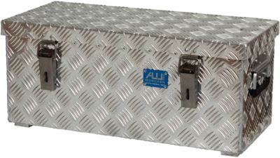 Transportkiste, Aluminium-Riffelblech, mit Fangbänder, 37 l