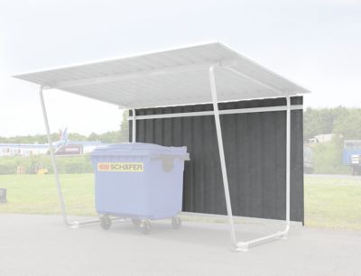 Trapezblech-Rückwand, 4300 mm breit, Anbaueinheit