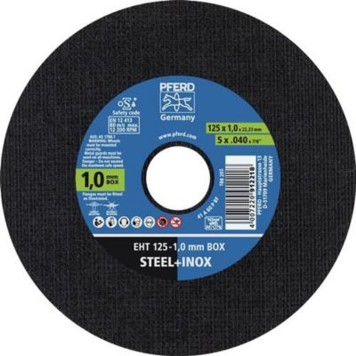 Trennscheibe STEELOX BOX D125x1mm ger.INOX Bohr.22,23mm PFERD, 25 Stück