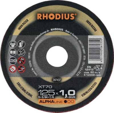 Trennscheibe XT70 D125x1mm ger.INOX Bohr.22,23mm RHODIUS, 100 Stück