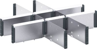 Trennwände bott verso, für Schubladen, für Fronthöhe 100/125 mm, B 525 x T 550 x H 77 mm, Stahlblech