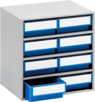 TRESTON Schubladenmagazin 0830, 8 Schubladen, T 300 mm, blau