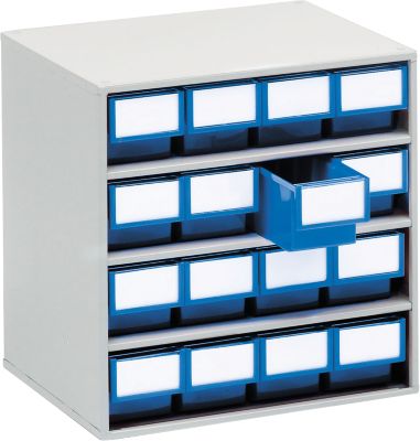 TRESTON Schubladenmagazin 1630, 16 Schubladen, T 300 mm, blau