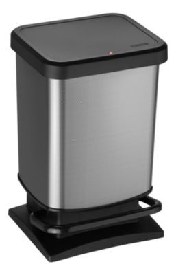 Treteimer Rotho PASO, 20 l, rechteckig, geruchsdicht, Kunststoff (BPA-frei), carbon metallic