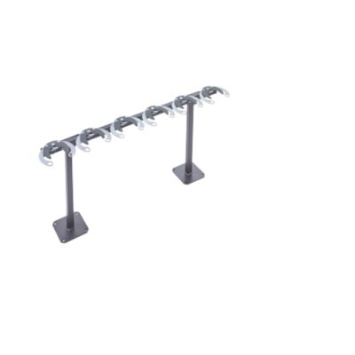 Tretrollerständer, 1-seitig, 6 Einstellplätze, mit Diebstahlschutz, B 1060 x T 175 x H 500 mm, Stahl pulverbeschichtet, anthrazit-schwarz, zum Aufdübeln