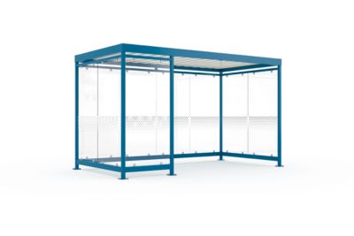 Überdachungssystem Köln K4 c/b, fertig montiert, enzianblau