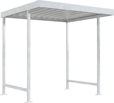 Überdachungssystem Modell Leipzig, einseitig, Grundeinheit, T 2200 mm, B 2250 mm, verzinkt
