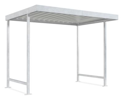 Überdachungssystem Modell Leipzig, einseitig, Grundeinheit, T 2200 mm, B 2870 mm, verzinkt
