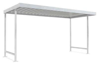 Überdachungssystem Modell Leipzig, einseitig, Grundeinheit, T 2200 mm, B 4300 mm, verzinkt