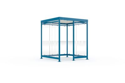 Überdachungssystem WSM Köln K2 b/c, B 2165 x T 2165 x H 2510 mm, Bausatz, enzianblau RAL 5010