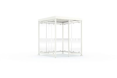 Überdachungssystem WSM Köln K2 b/c, B 2165 x T 2165 x H 2510 mm, Bausatz, verkehrsweiß RAL 9016