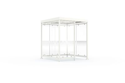 Überdachungssystem WSM Köln K2 c/b, B 2165 x T 2165 x H 2510 mm, Bausatz, verkehrsweiß RAL 9016