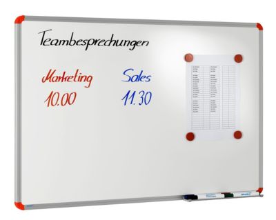 Ultradex Einsatz-Whiteboard, Hoch-/Querformat, B 900 x H 600 mm, magnethaftend, Emaille/Aluminium, silber/weiß