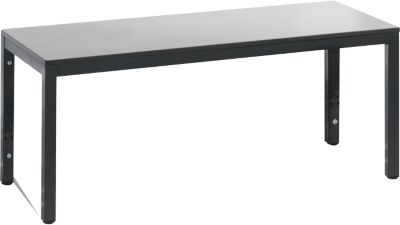 Umkleidebank Basic Plus, für Feuchträume, ohne Rückenlehne, 4-Fußgestell schwarzgrau RAL 7021, ohne Schuhrost, B 1000 mm, Dekor silbergrau