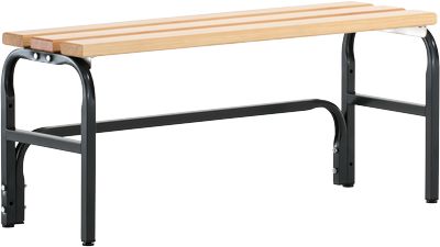 Umkleidebank, Stahlrohr/Holz, einfach, 1015 mm breit, anthrazit