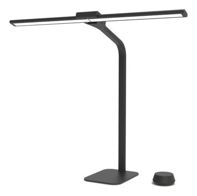 UNILUX LED-Tischleuchte Strata Base, Schwarz, 66 cm, dimmbar, Fernbedienung, USB