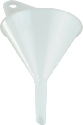 Universaltrichter, Ø 100 mm, Polyethylen (HDPE), lebensmittelecht, mit Öse und Entlüftungsrippen