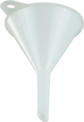 Universaltrichter, Ø 80 mm, Polyethylen (HDPE), lebensmittelecht, mit Öse und Entlüftungsrippen