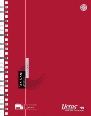 Ursus Spiralbuch, DIN A4, 90g, 80 Blatt, rot