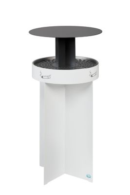 VAR Kombiascher R44, mit Überdachung, Wand- oder Pfostenmontage, weiss/eisenglimmer