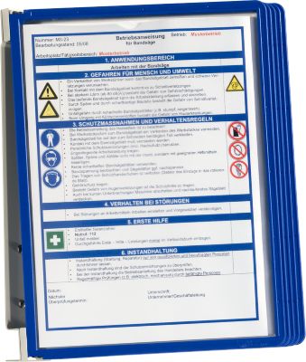 Vario Wall 5 Wandhalter-SET ink. Sichttafeln, blau