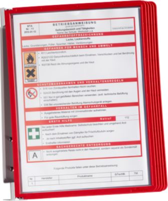 Vario Wall 5 Wandhalter-SET ink. Sichttafeln, rot