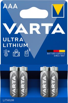 VARTA Batterie PROFESSIONAL LITHIUM, Micro AAA, 1,5 V, 4 Stück