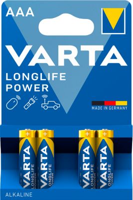 VARTA Batterien Longlife Power, Spannung 1,5 V, besonders langlebig, Micro AAA, 4 Stück