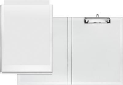 VELOFLEX® Klemmmappe, DIN A4, Kunststoff, mit Hängeöse, mit Einstecktasche, weiß
