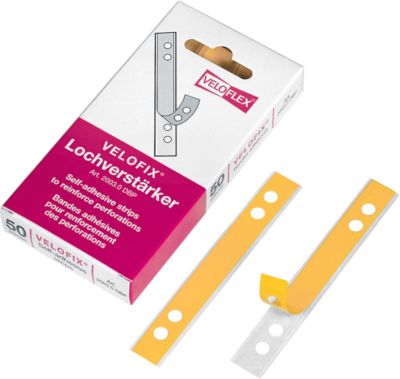 VELOFLEX Lochverstärker, PVC, selbstklebend, 50 Stück, glasklar