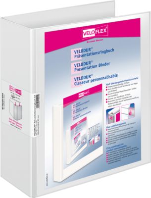 VELOFLEX Präsentationsordner VELODUR, A4, Rückenbreite 80 mm, Ringdurchmesser 60 mm, Karton PP