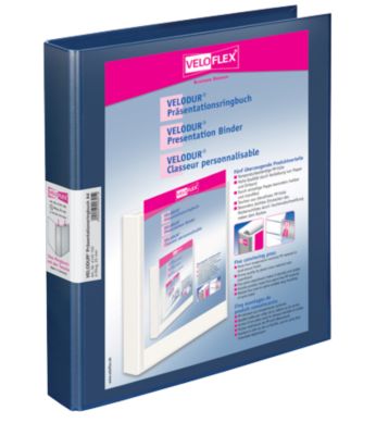 VELOFLEX Ringbuch VELODUR, DIN A4, 4-Ring-Mechanik, Rückenbreite 33 mm, blau
