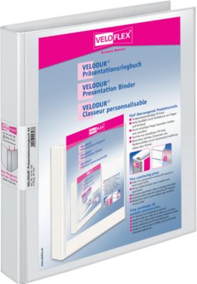 VELOFLEX Ringbuch VELODUR, DIN A4, 4-Ring-Mechanik, Rückenbreite 33 mm, weiß