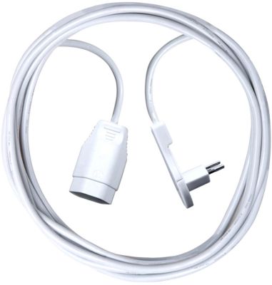 Verlängerungskabel brennenstuhl® Typ H05VV-F 3G1,0, mit Flachwinkelstecker, IP20, Länge 3 m Kunststoff, weiss