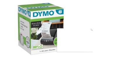 Versandetiketten Dymo® 2166659, extra groß, 102 x 210 mm, für Internetmarken, permanenthaftend, Papier, weiß, 1 Rolle mit 140 Stück