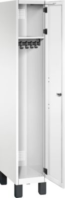 Vestiaire Cambio C+P, 1 compartiment, sur pieds, L 300 x P 525 x H 1980 mm, blanc signalisation