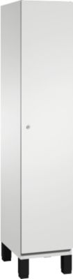 Vestiaire Cambio C+P, 1 compartiment, sur pieds, L 400 x P 525 x H 1980 mm, gris clair