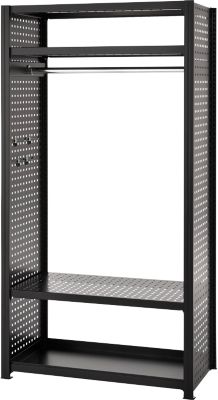 Vestiaire ORDO Flex - rayonnage emboîtable - acier - modulaire - l. 1060 x P 535 x H 2000 mm - charge admissible 1200 kg - noir profond RAL 9005