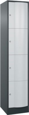 Vestiaire Resisto de C+P - 1 compartiment avec 4 casiers - l. 396 x P 540 x H 1950 mm -  anthracite RAL 7016 et gris clair RAL 7035