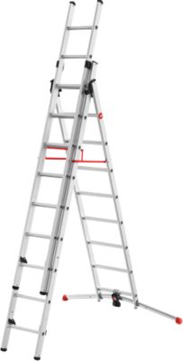 Vielzweckleiter Hailo S100 ProfiLOT, EN 131, LOT-System, Treppen verstellbar bis 540 mm, bis 150 kg, 2 x 9 + 1 x 8
