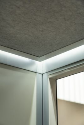 Wand-Schallabsorber Kleusberg für CoWoCube®, zur Optimierung der Raumakustik, Vorderseite Filz, Brandschutz B1 nach DIN 4102, B 500 x H 1000 mm, weiß
