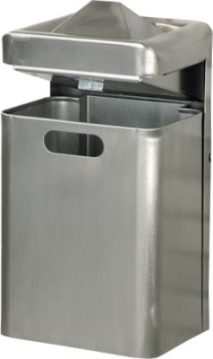 Wandascher-/Abfallkombination, 35 Liter, Edelstahl