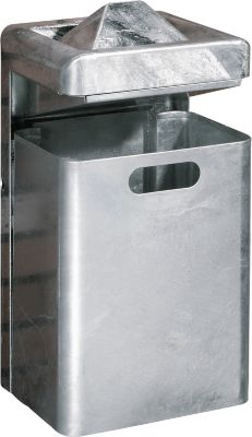 Wandascher-/Abfallkombination, 35 Liter, verzinkt